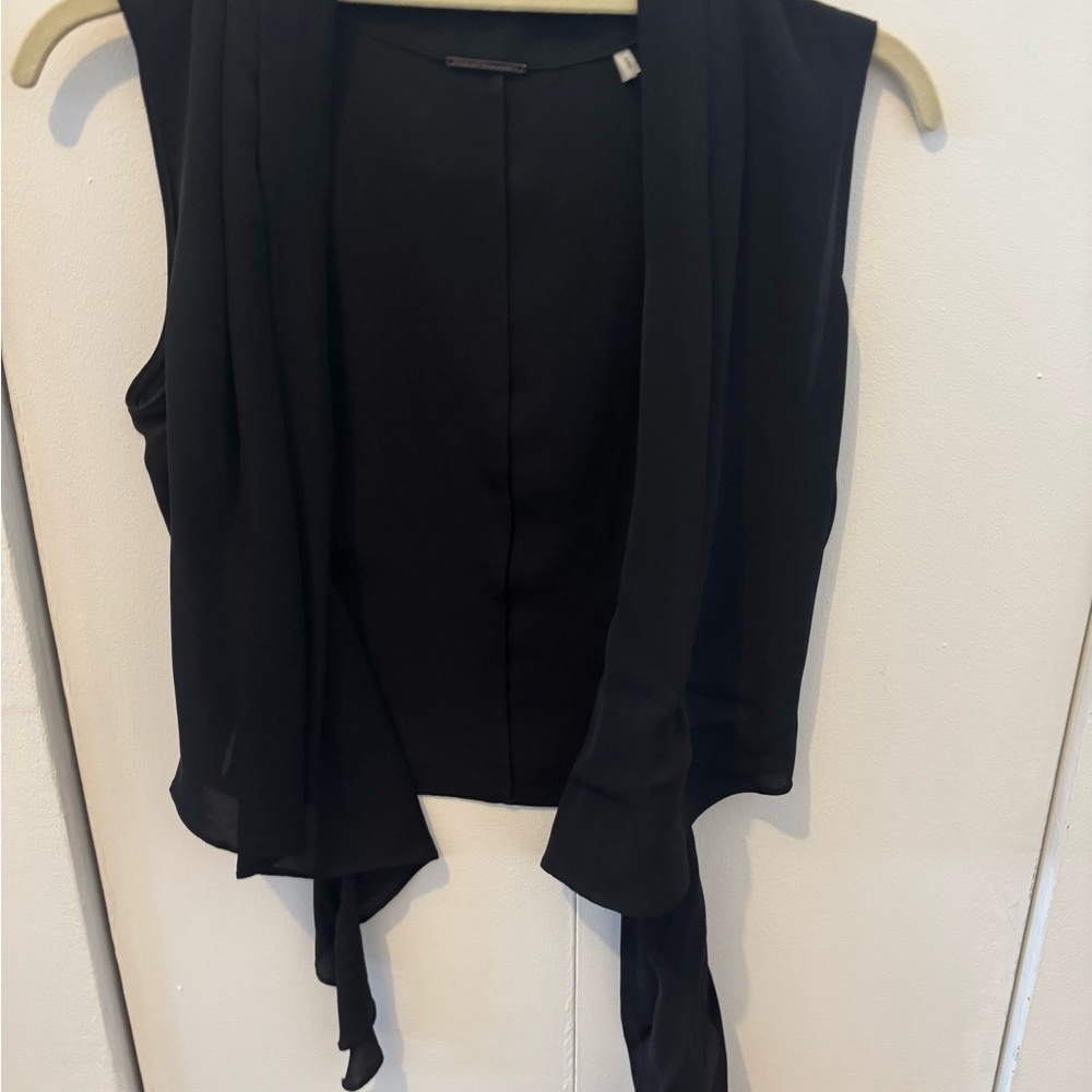 Tahari Wrap Black Sleeveless Top